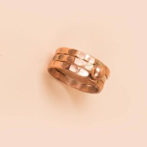 Hammered Copper Tri Ring L