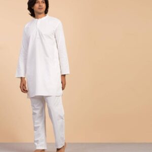 Organic Mens Sadhana Kurtha White L