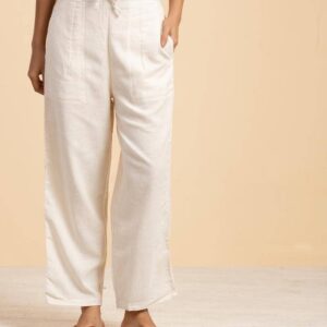 Organic Ladies Draw String Pant White XL