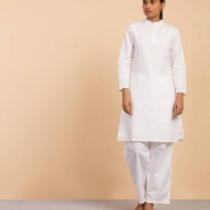 Organic Ladies Sadhana Kurtha White L