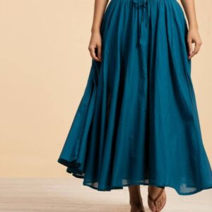 Mulmul Plain Skirt Blue
