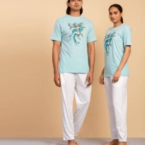 Melange Unisex T Shirt Thandav Turquoise L