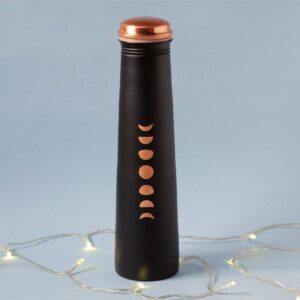 Sleek Copper Water Bottle Mystic Moon - Black