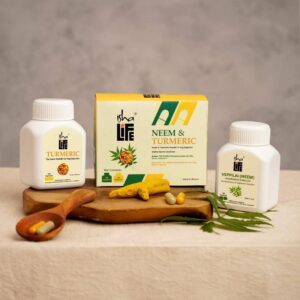 Neem and Turmeric Powder In Veg Caps Combi Pack 100nos