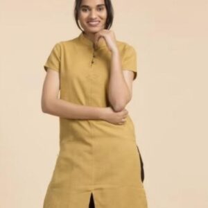 Organic Ladies Om Kurta Mustard L
