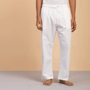 Organic Mens Draw String Pant White L