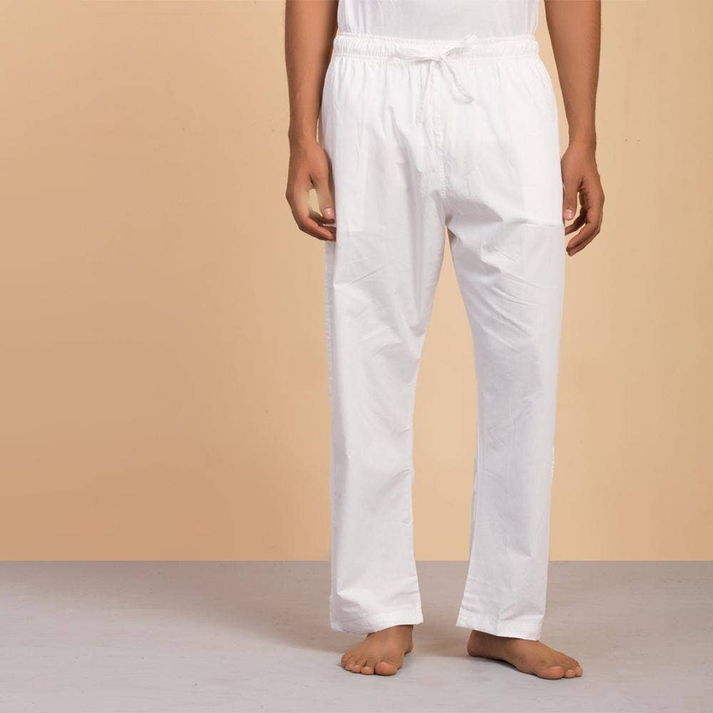 Organic Mens Draw String Pant White S