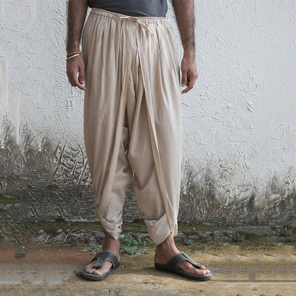 Organic Plain Dhoti Pant Beige XL