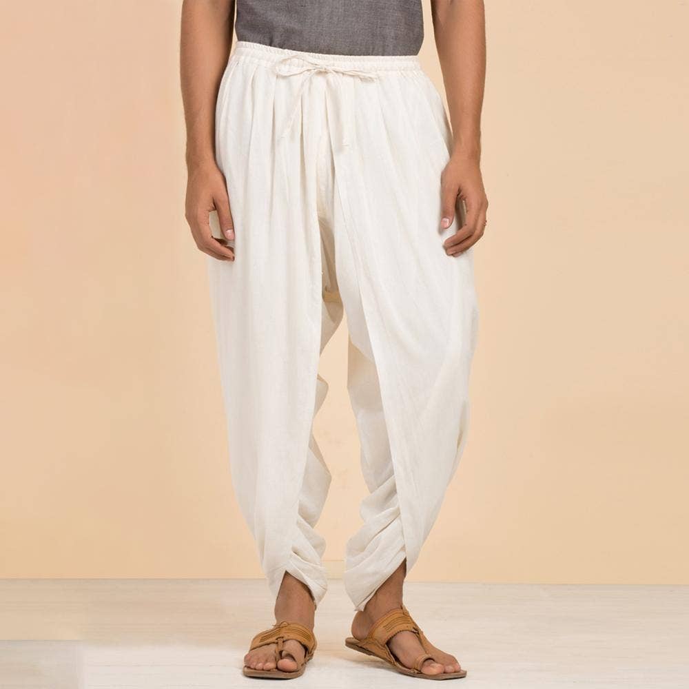 Organic Dhoti Pant White M - Image 2