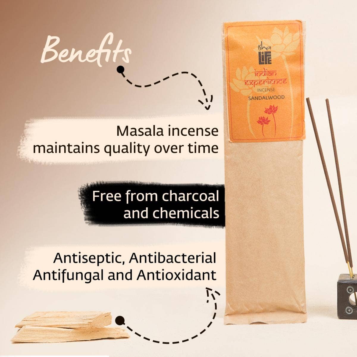 Organic Incense Sandal Set Of 50 - Image 4