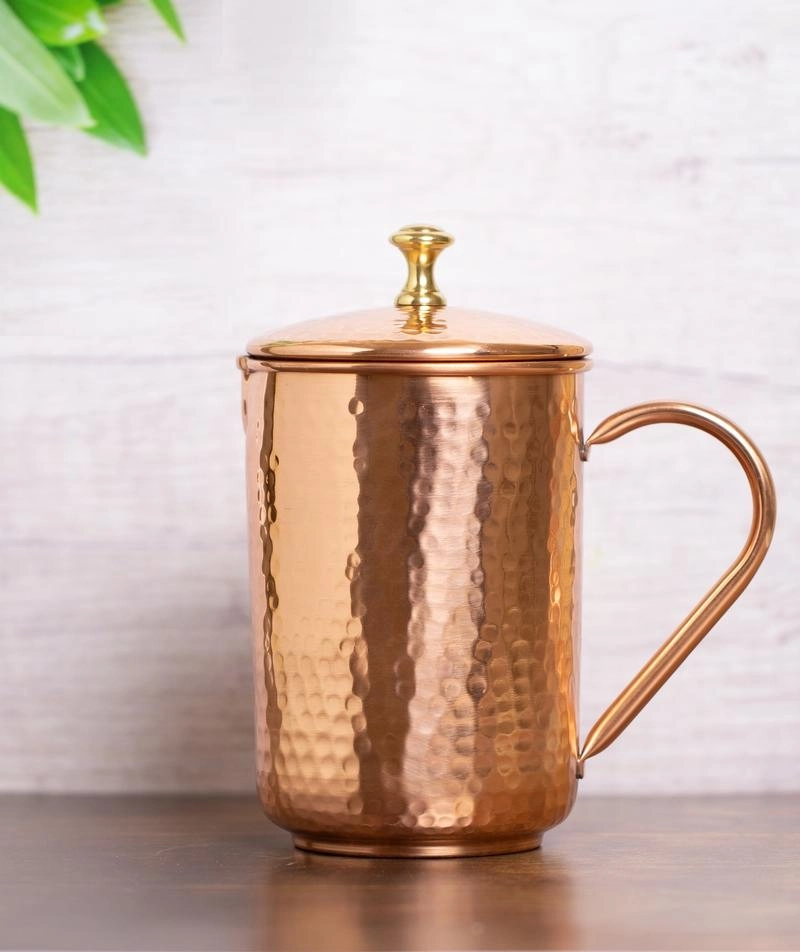 Hammered Copper Jug With Lid (1.5 ltr)