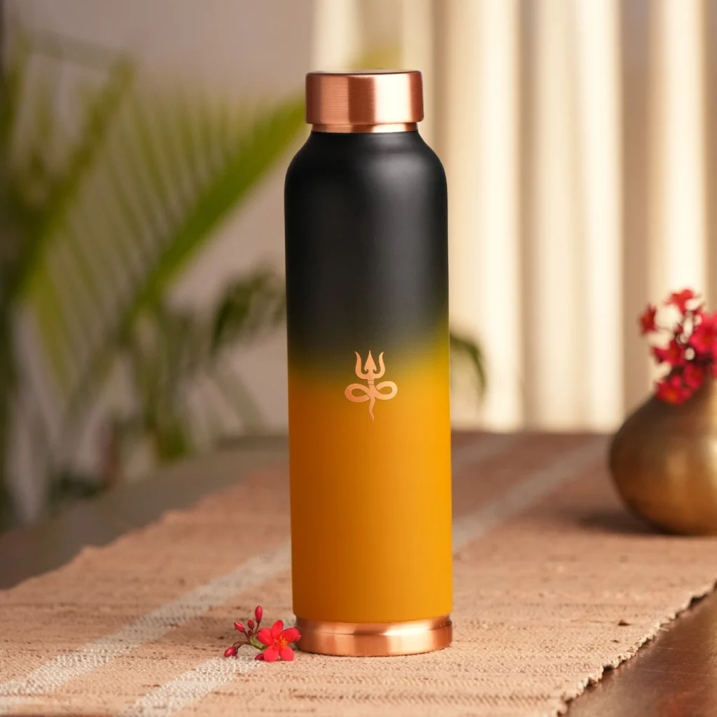Copper Water Bottle - 950 Ml (Coated)